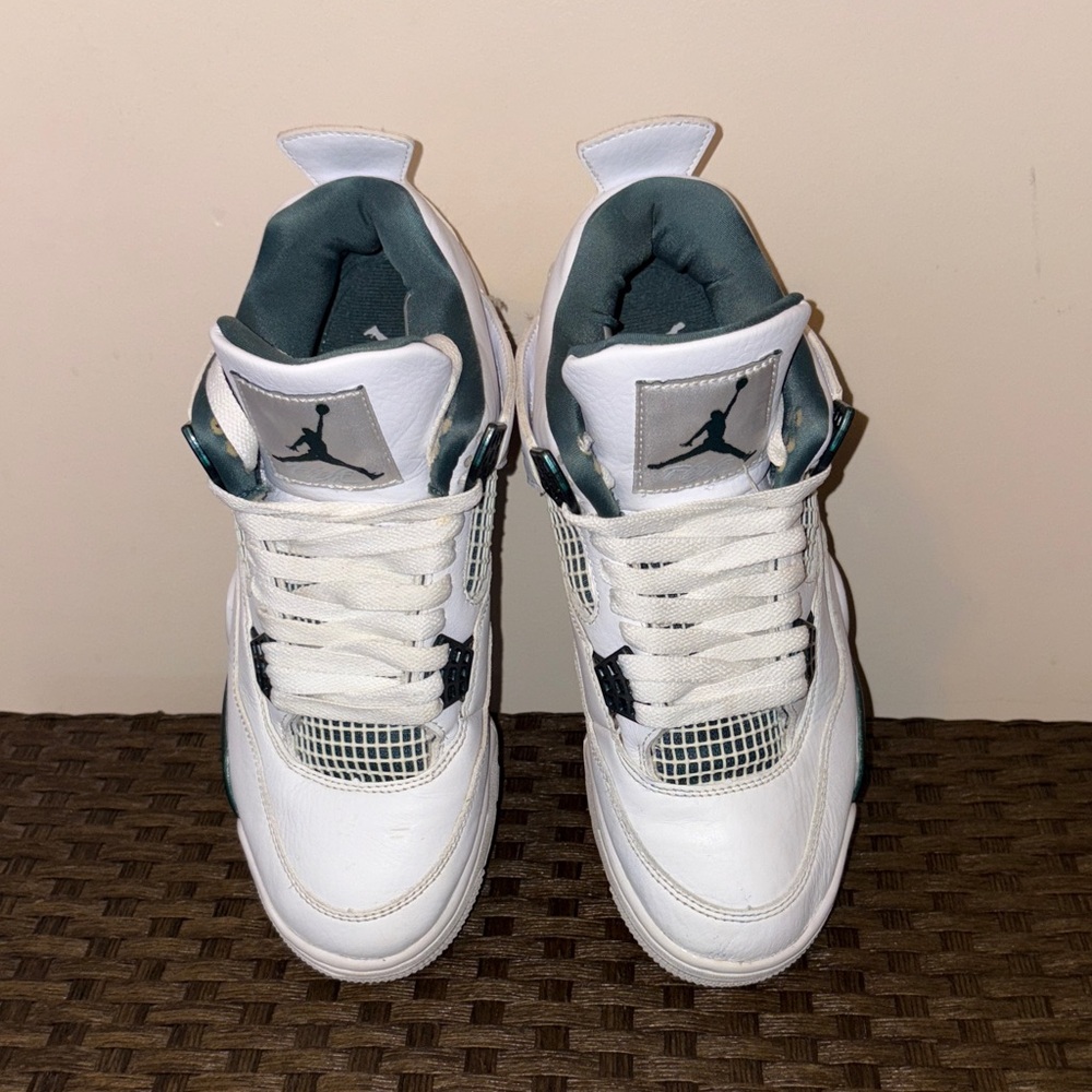 Jordan Kids White and Green Sneakers